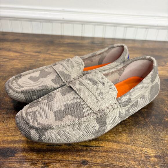 Rothys Mens Size 7.5 The Driving Loafer Gray Desert Camo Shoes Washable Comfort main image 7